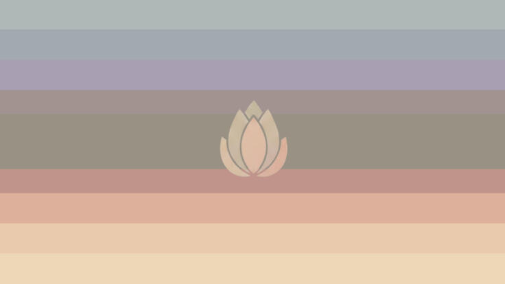 Emotionally Stunted: A flag designed to represent Emotional Stunting. The muted colors are a reflection of how emotional stunting feels from inside. The lotus represents being emotionally closed off, but still capable of beauty.